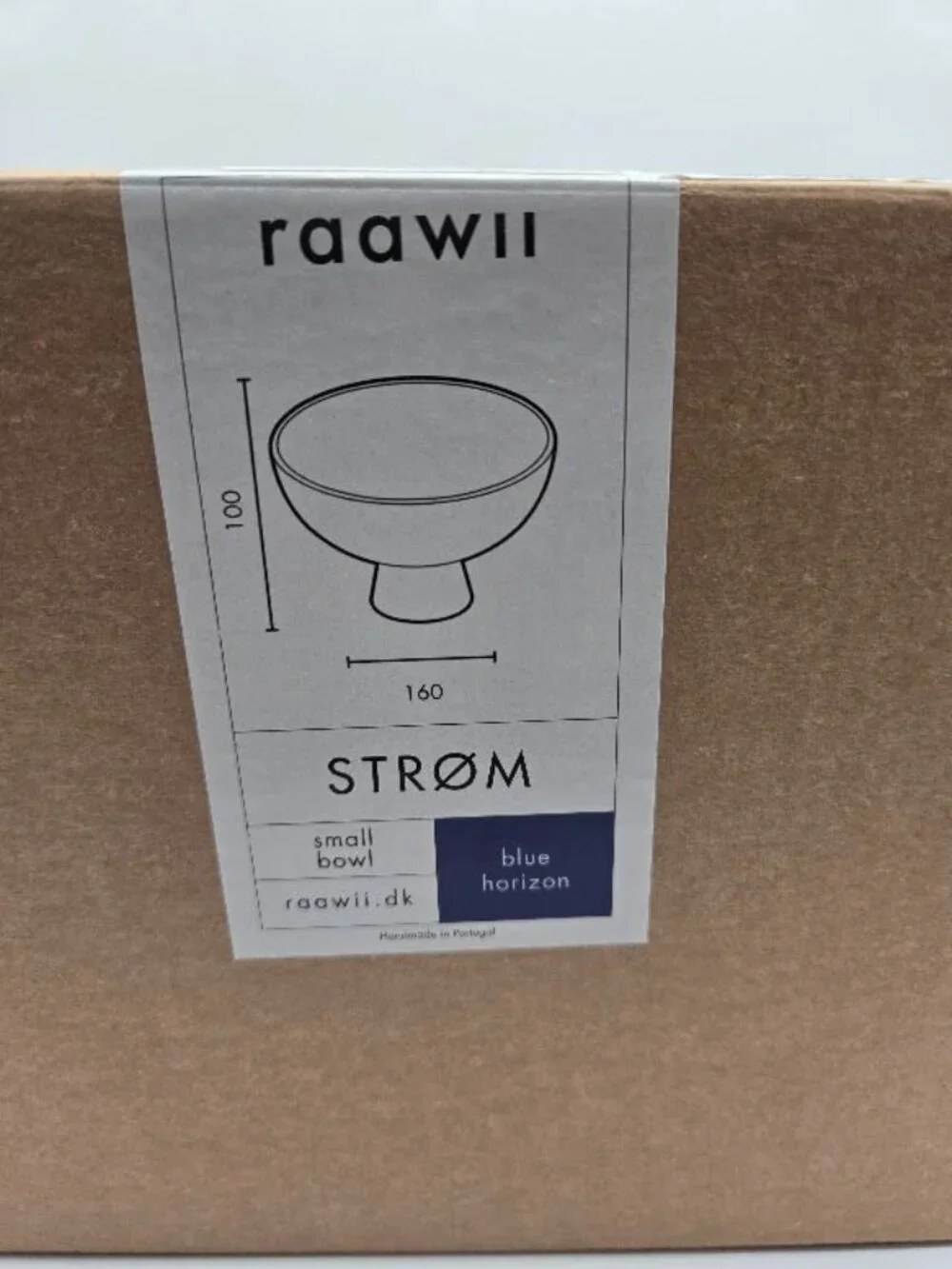 Raawii Strøm Small Bowl Blue Horizon Pedestal Bowl Made in Portugal NIB